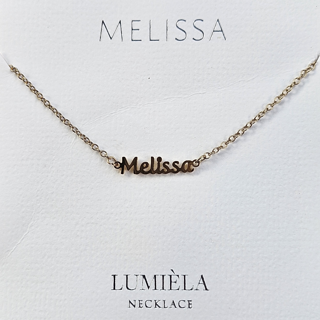 Melissa Script Name Chain Goldtone Necklace